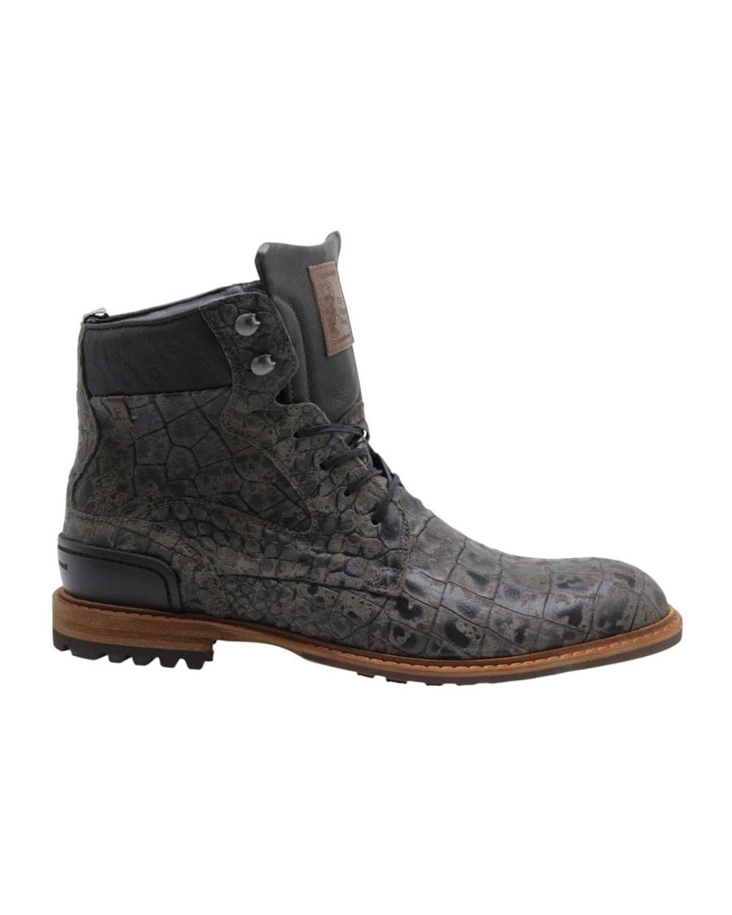 Floris Van Bommel Black Lace-Up Boots for men