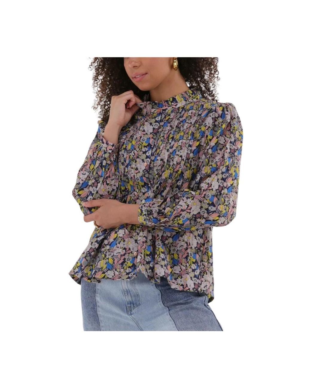 Lolly's Laundry Overhemden ,Veelkleurig ,Katoen Balu Blouse in het Gray