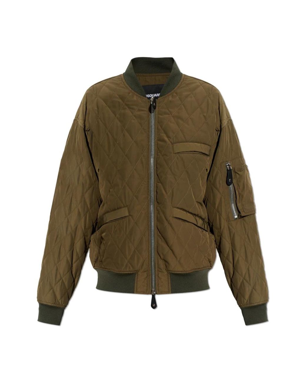 DSquared² Jassen ,Groen ,Leer Insulated Bomber Jacket in het Green