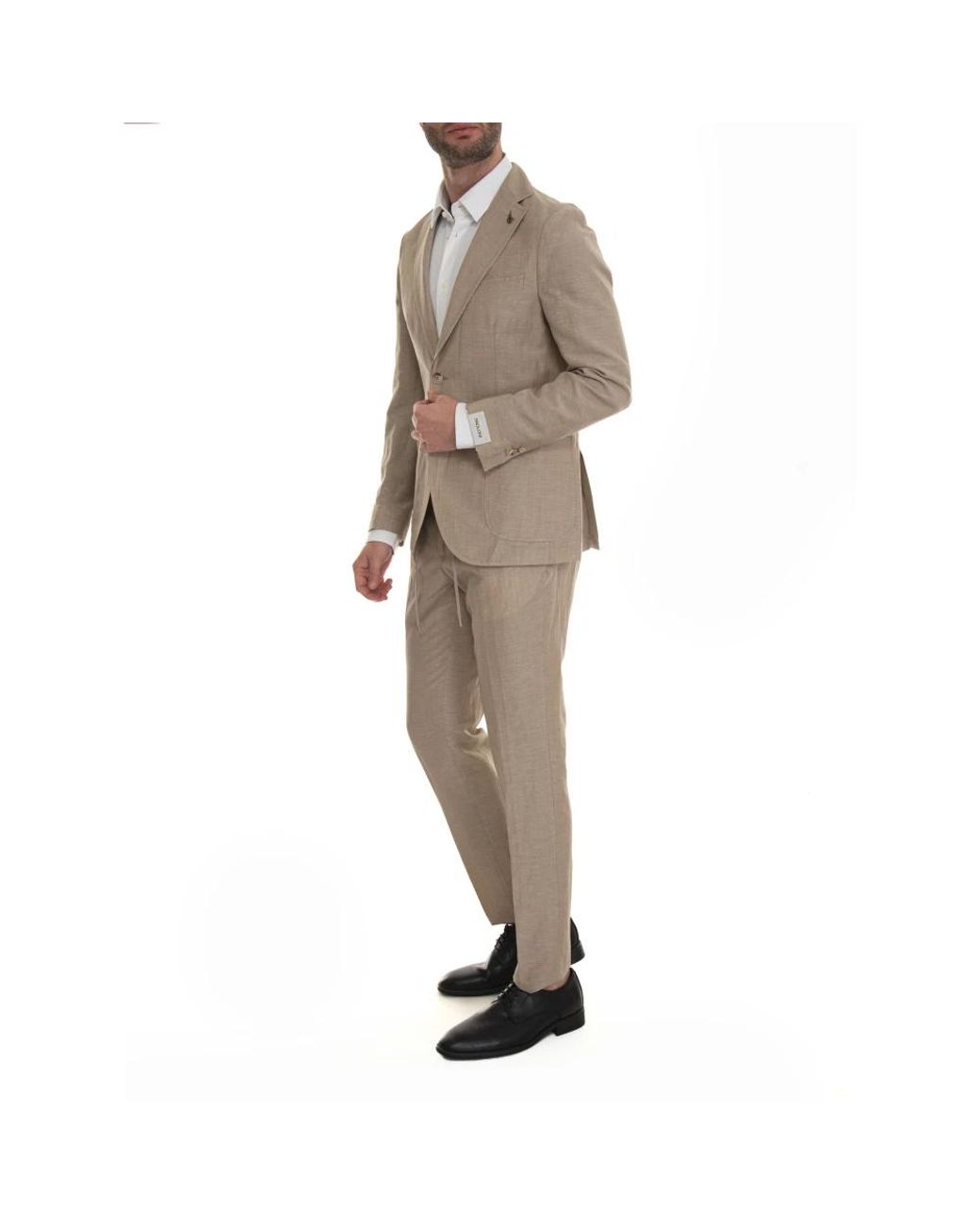 Paoloni Natural Single Breasted Suits for men