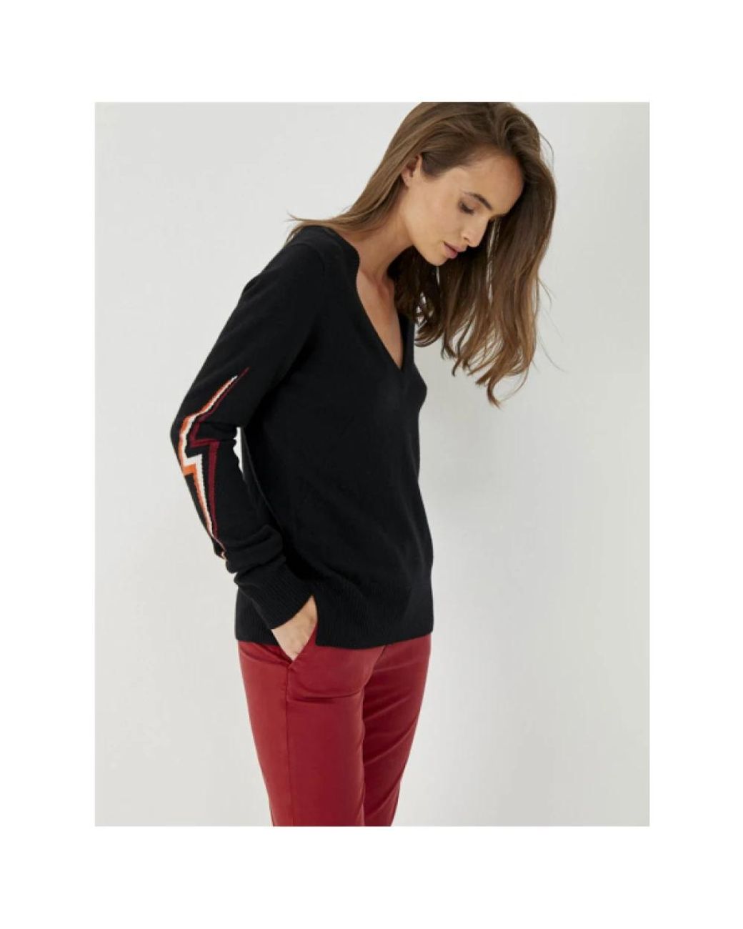 Five Jeans Black V-Neck Knitwear