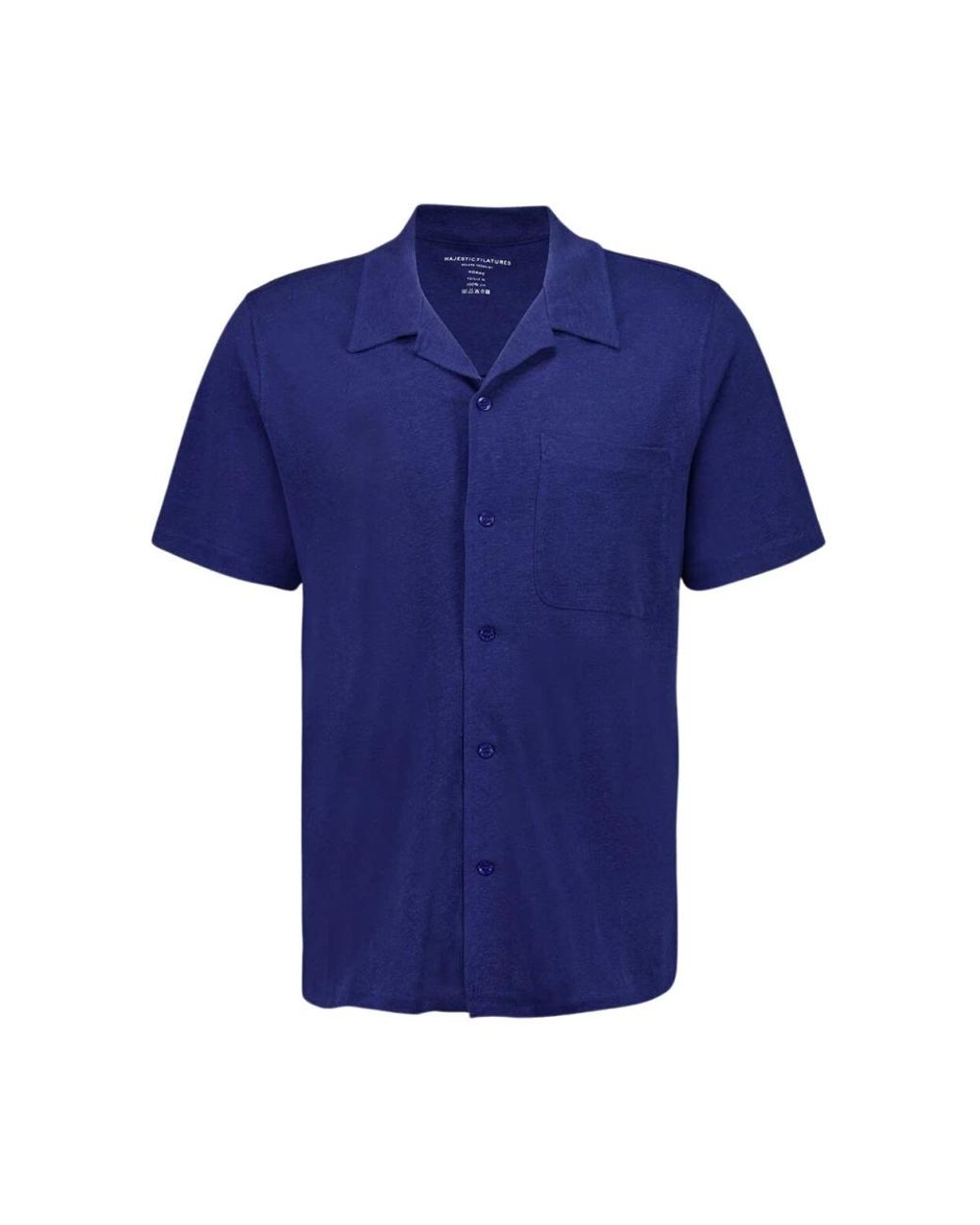 Majestic Filatures Blue Short Sleeve Shirts for men