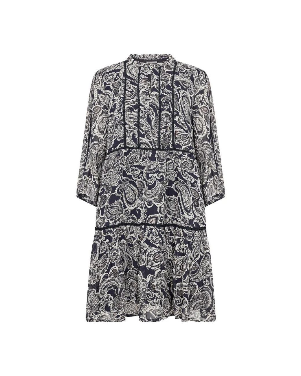 Part Two Kleedjes ,Veelkleurig ,Midnight Paisley Print Jurk in het Gray