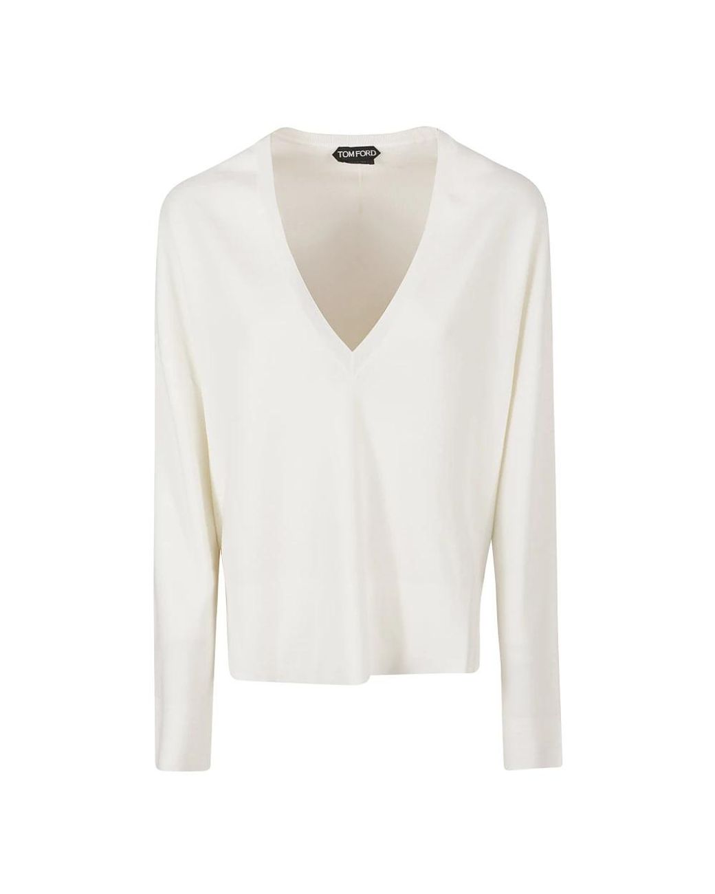 Tom Ford White V-Neck Knitwear