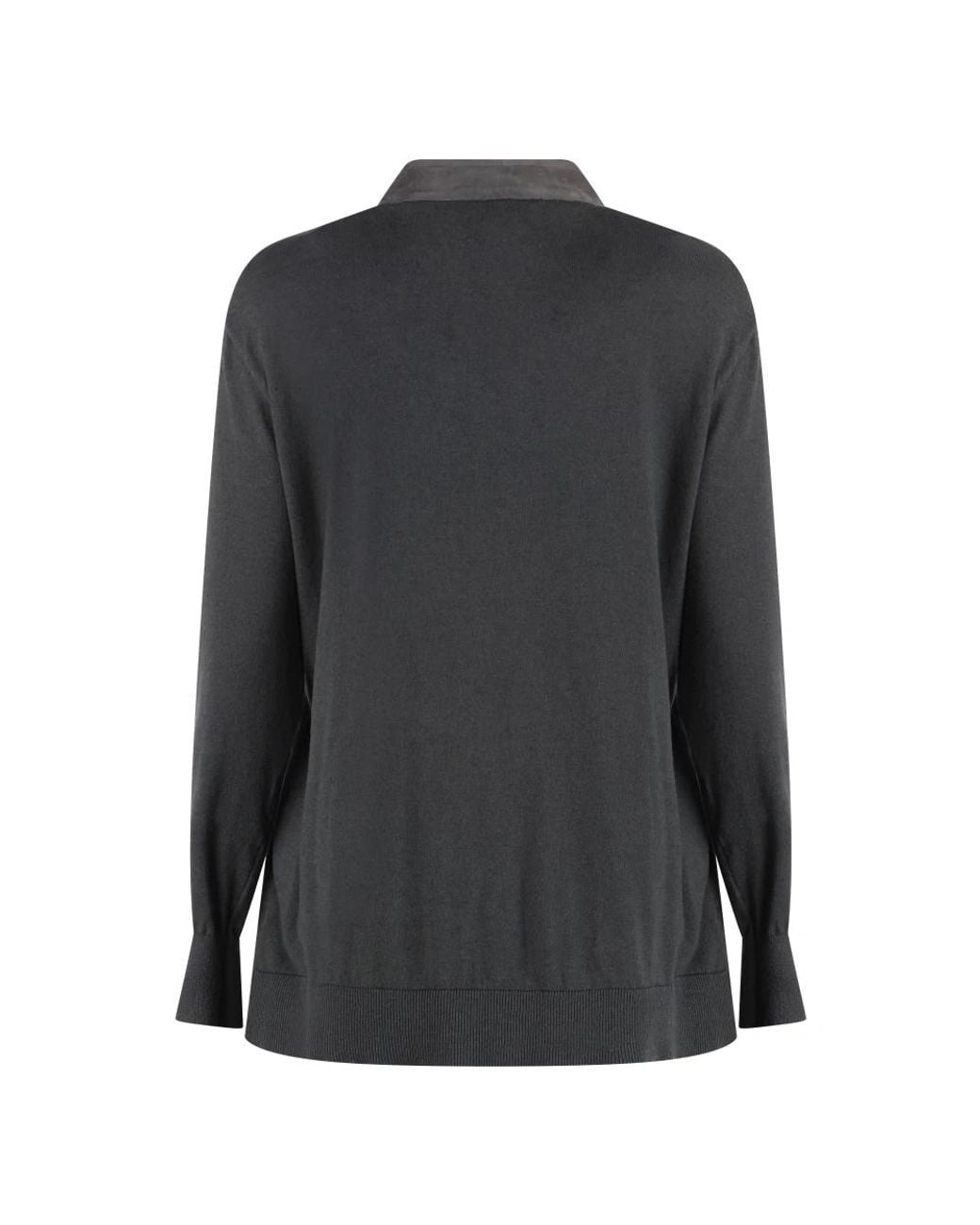 Moorer Truien & Vesten ,Grijs ,Suède Cardigan Met Suède Frontpaneel in het Gray