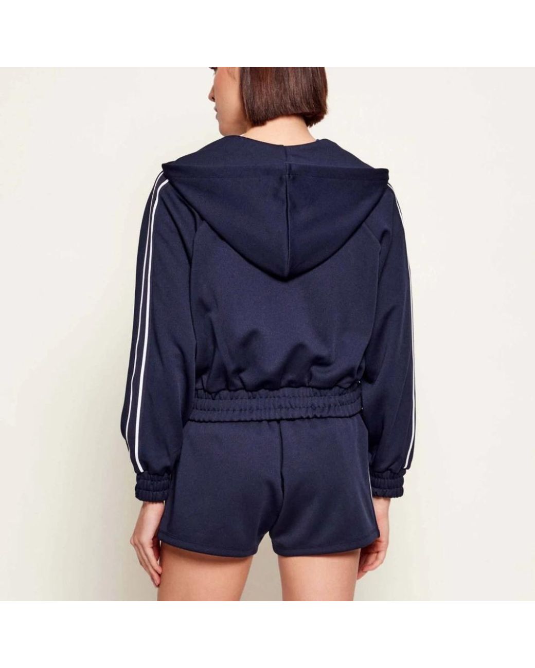 Michael Kors Fitness ,Blauw ,Polyester Piqué Contrast Zip-Up Trainingsjack in het Blue