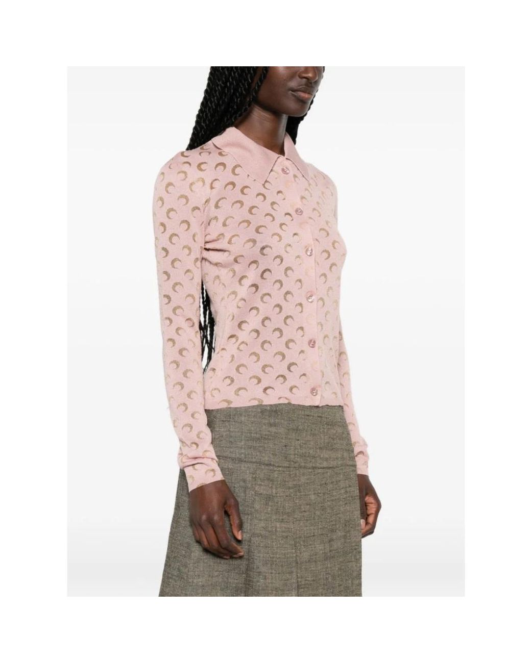 MARINE SERRE Pink Cardigans