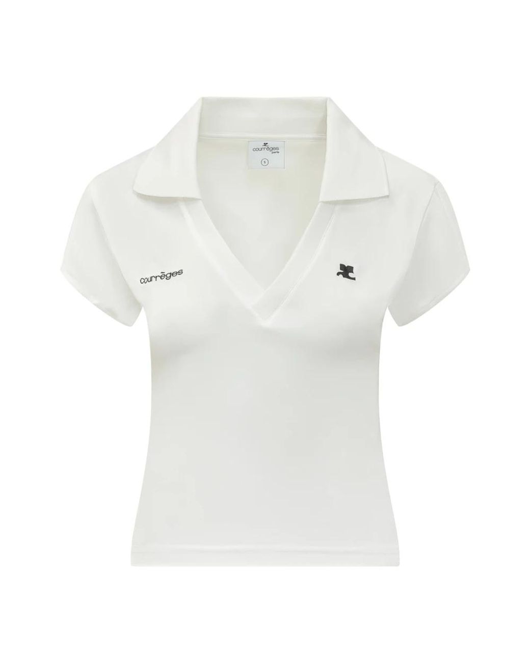 Courreges White V-Neck Knitwear
