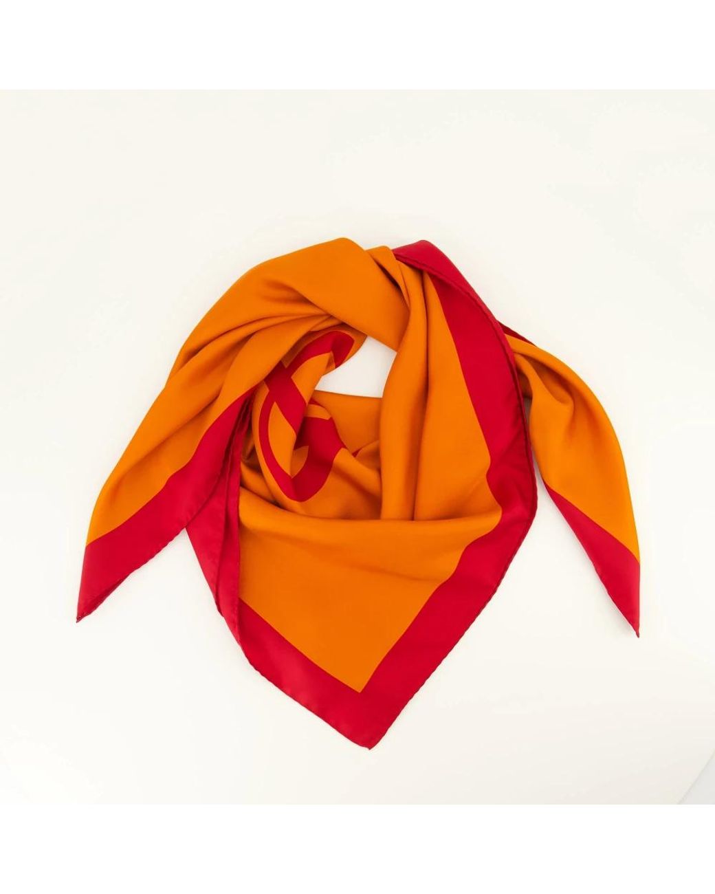 Saint Laurent Orange Cassandre Quadratisches Tuch