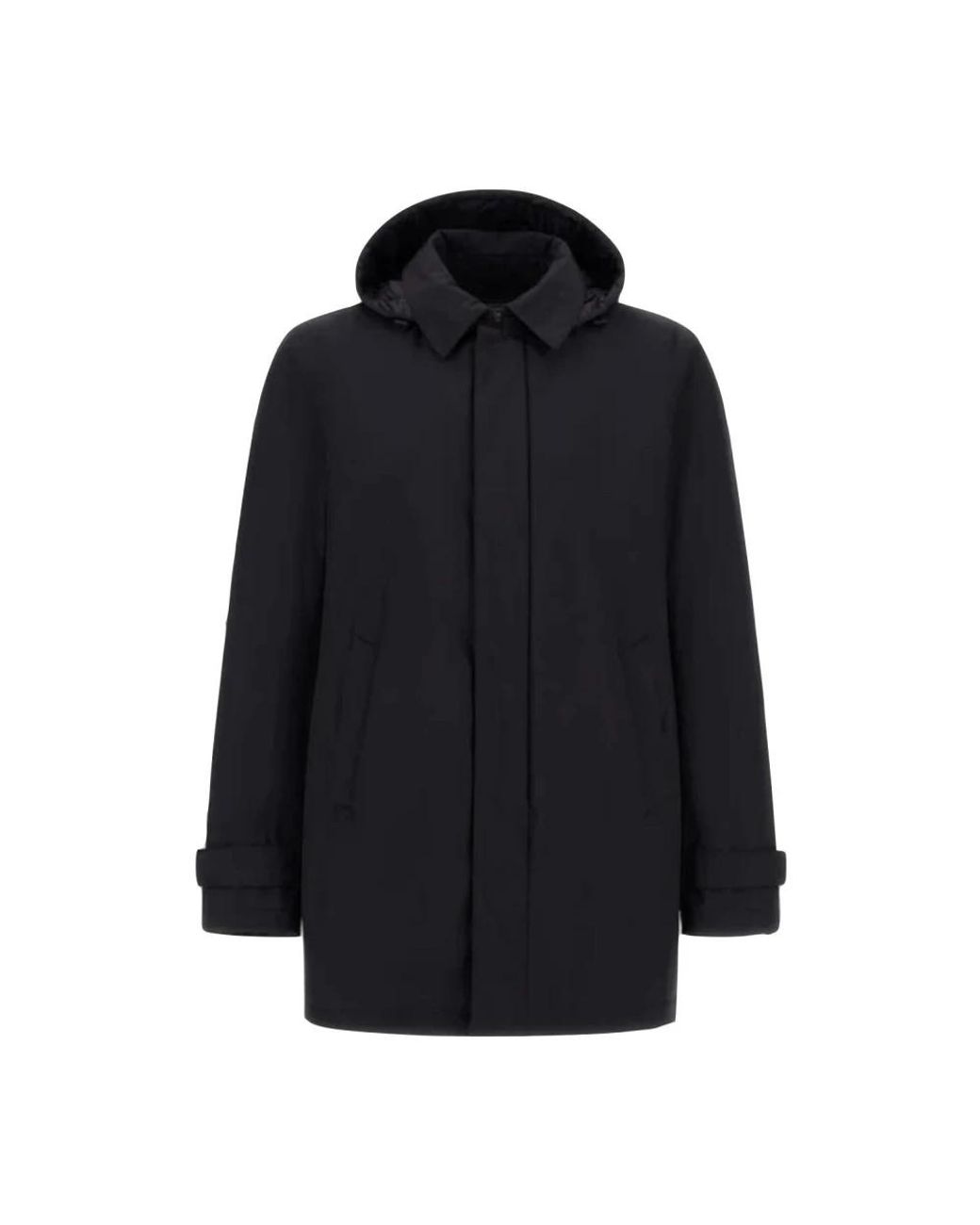 Herno Jassen ,Zwart ,Polyester Parka Lungo 2-Layer Windstopper in het Black voor heren