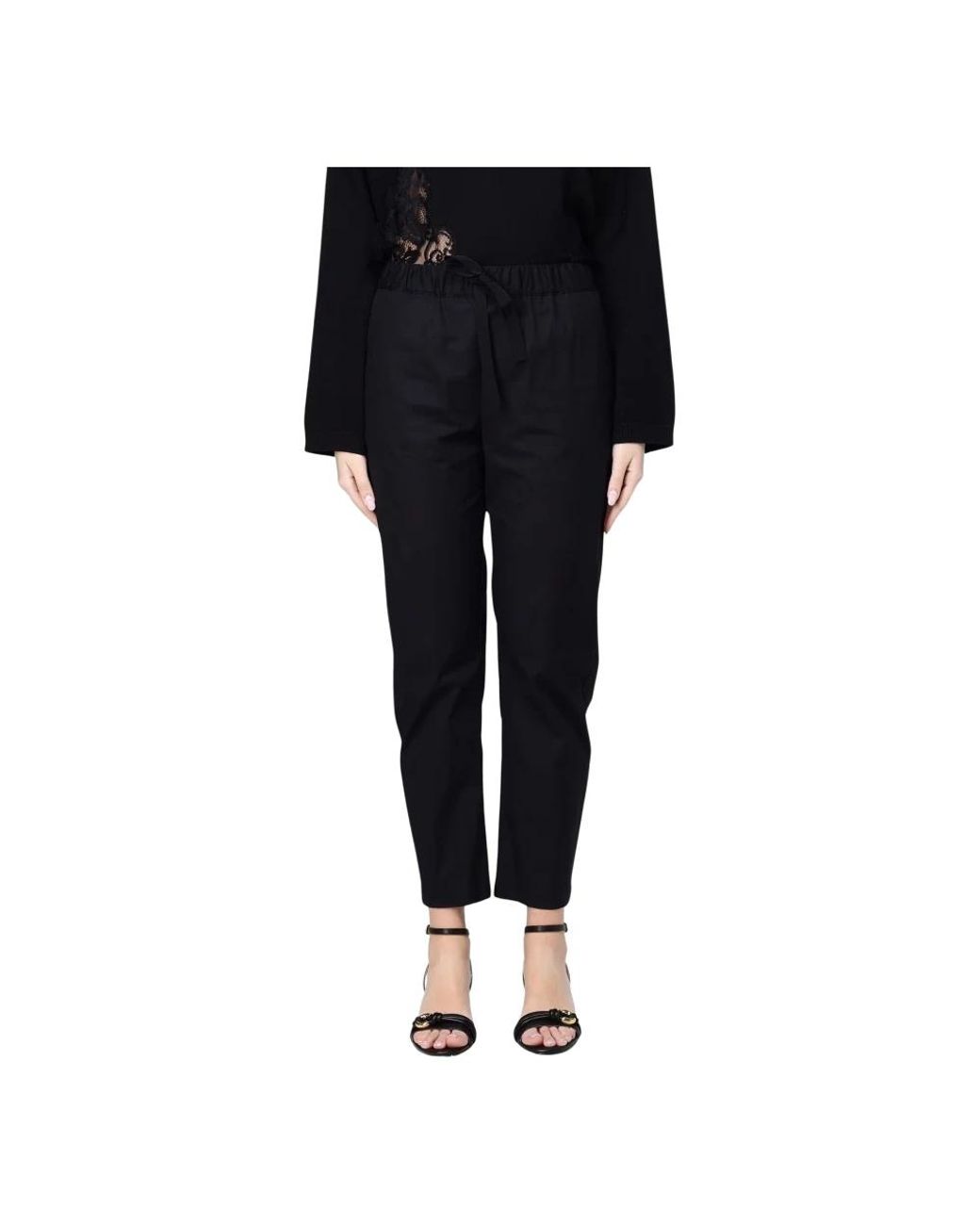 Semicouture Black Cropped Trousers