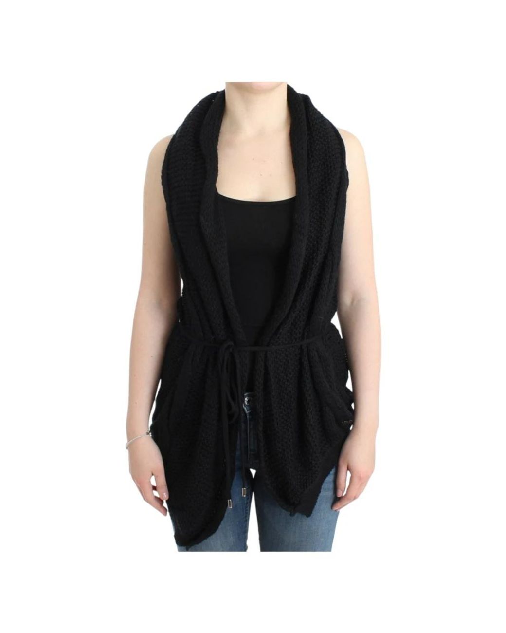 CoSTUME NATIONAL Truien & Vesten ,Zwart ,Wol Mouwloos Gebreid Vest in het Black