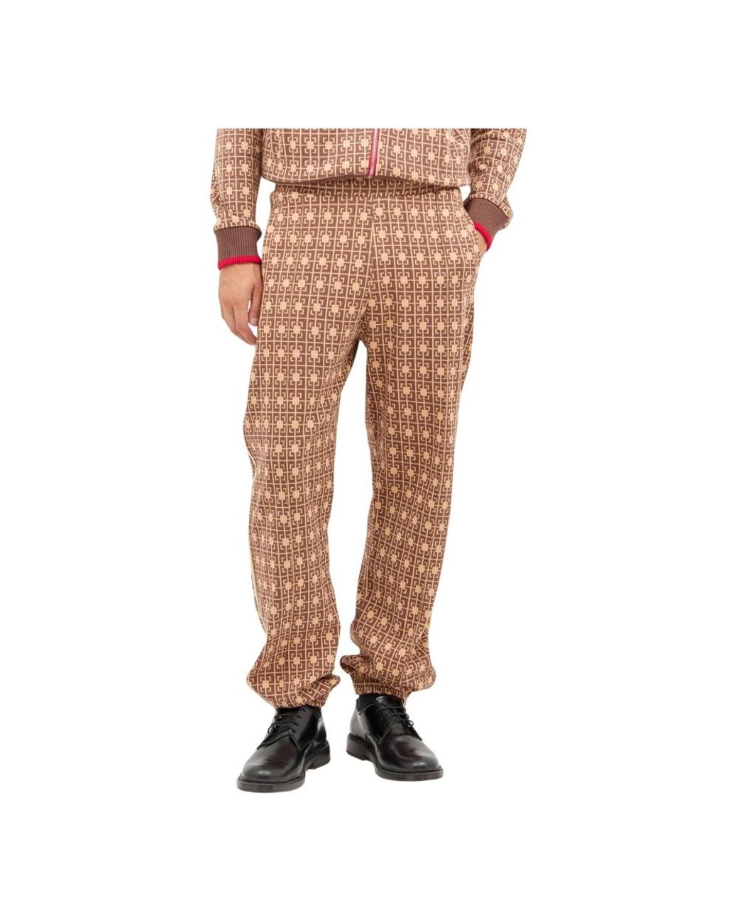 Wales Bonner Broeken ,Bruin ,Katoen Grafische Jacquard Track Pants in het Natural voor heren