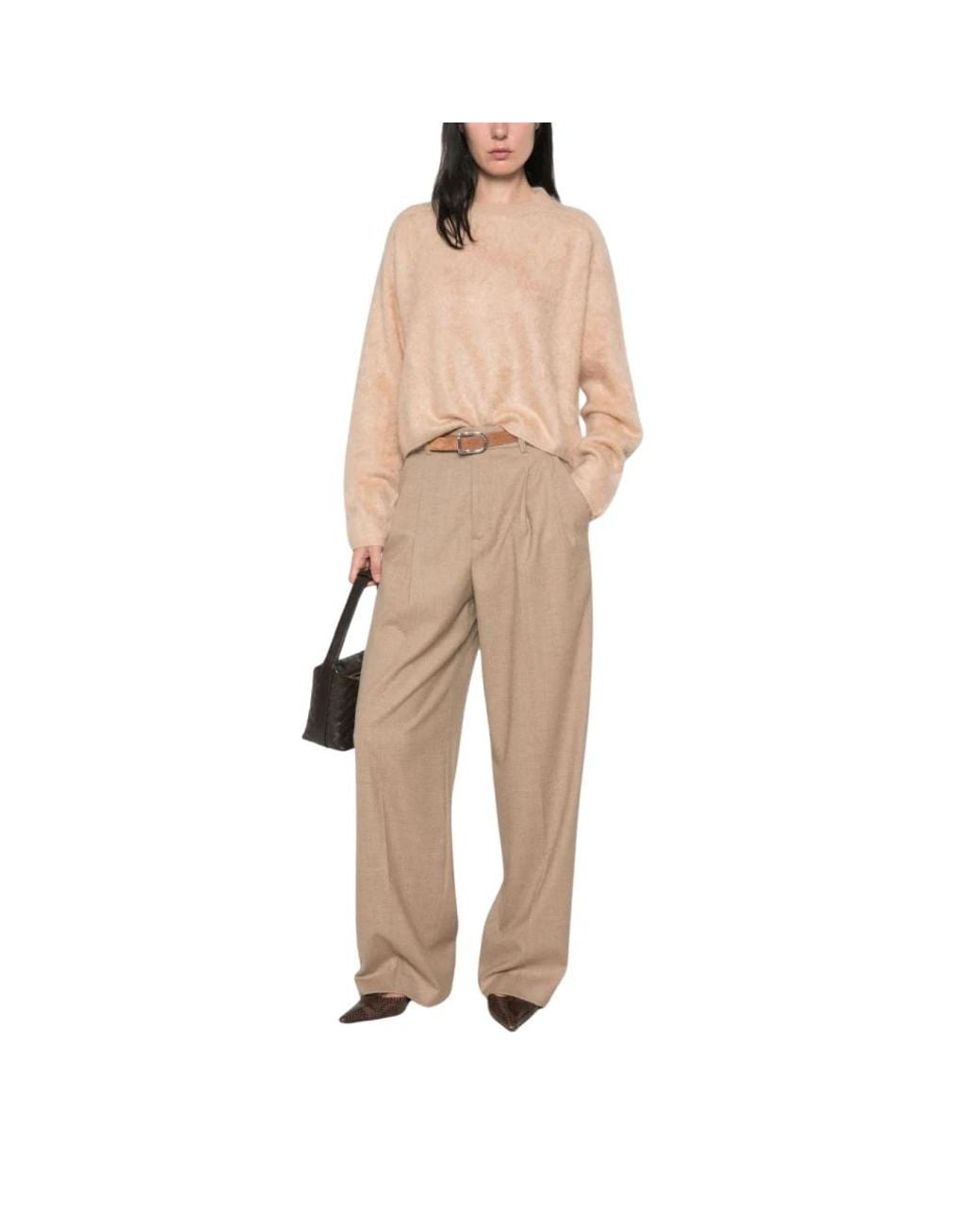Soft Goat Natural Round-Neck Knitwear