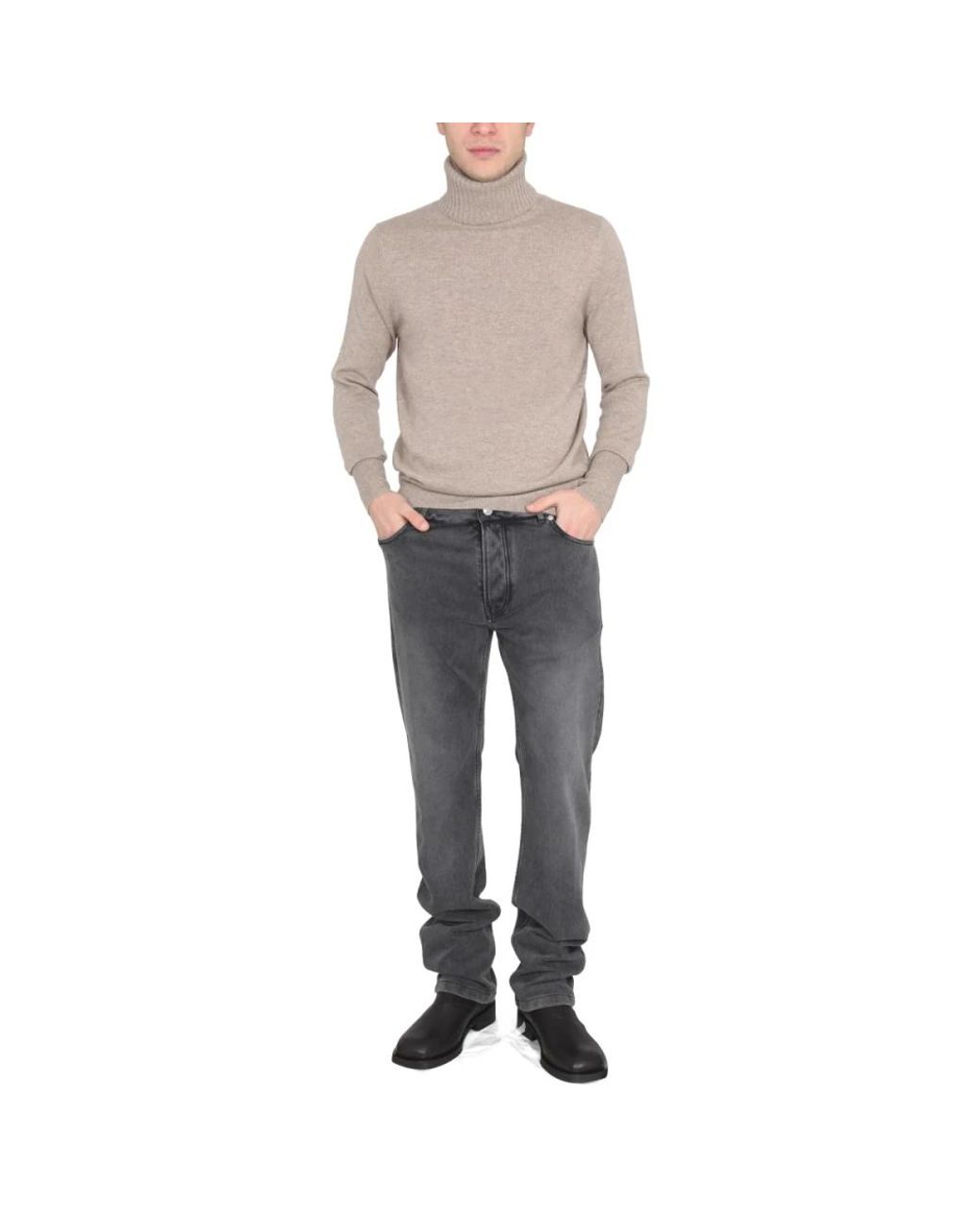 Ballantyne Gray Cashmere Knitwear for men