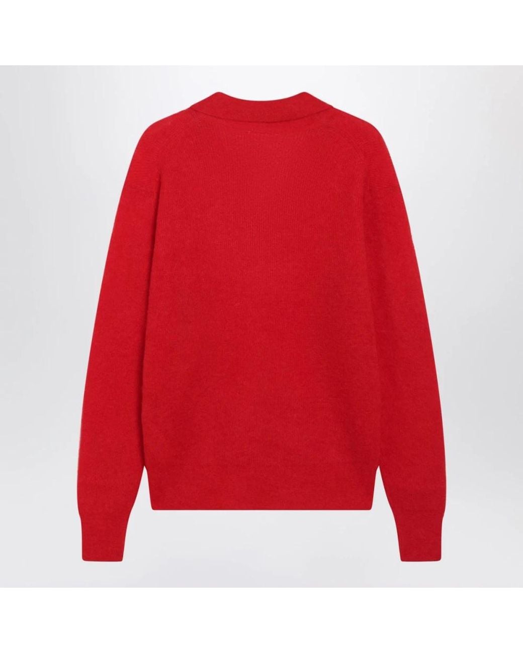 Auralee Red V-Neck Knitwear for men