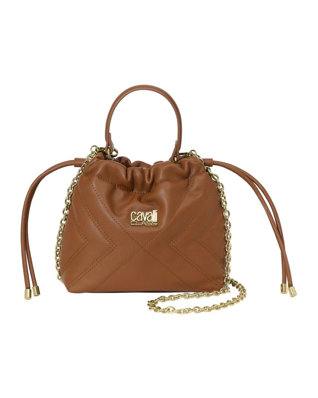 Roberto Cavalli Brown Bucket Bags