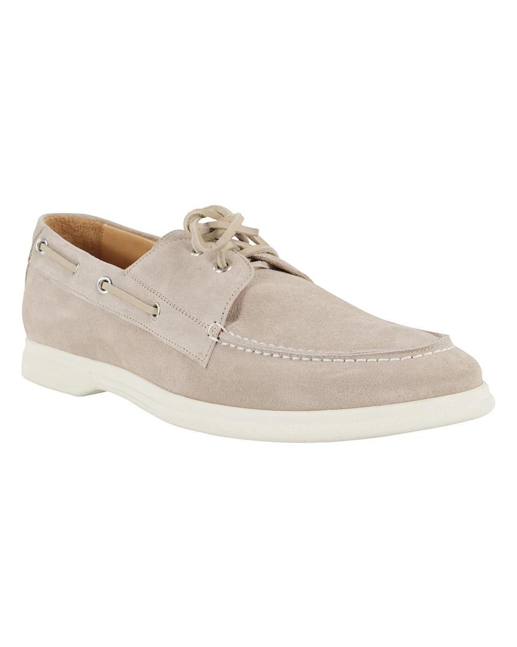 Tagliatore White Boat Shoes for men