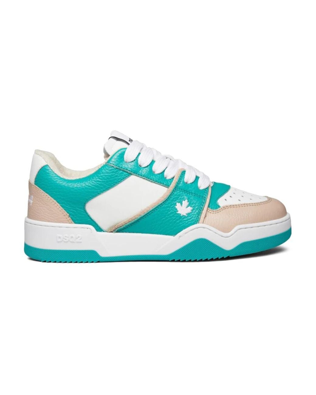 DSquared² Schoenen ,Veelkleurig ,Leer Leaf Logo Sneakers in het Blue