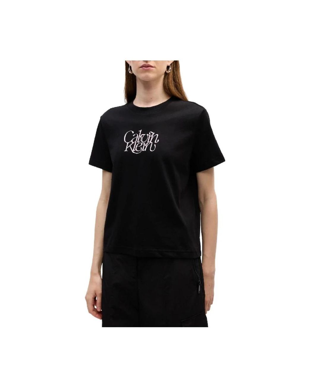 Calvin Klein Tops ,Zwart ,Katoen T-Shirts in het Black