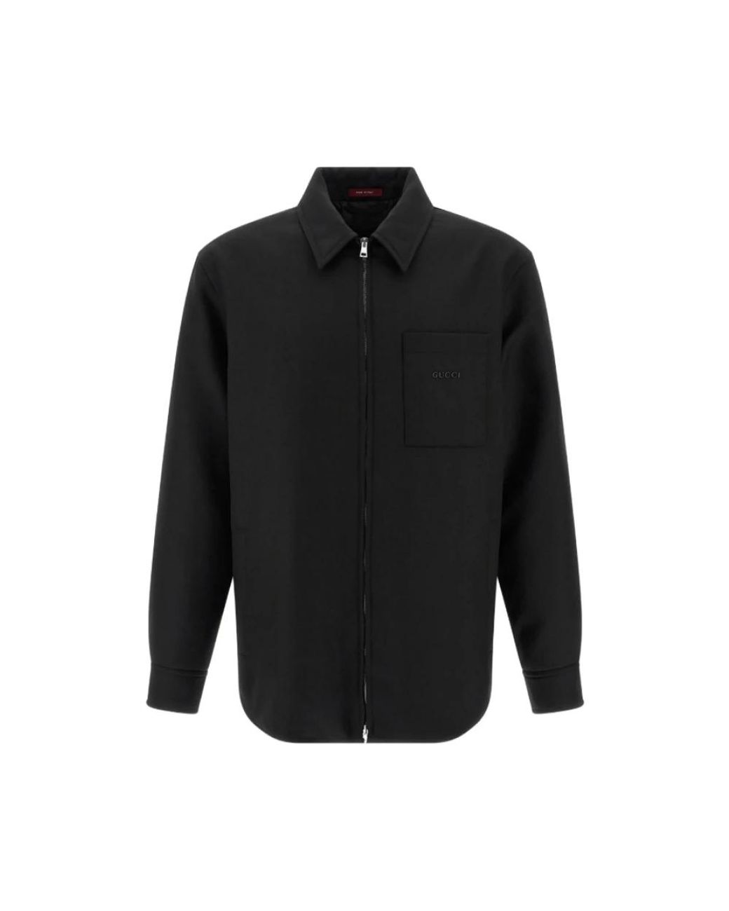 Gucci Wool Twill Zip Overshirt in het Black voor heren