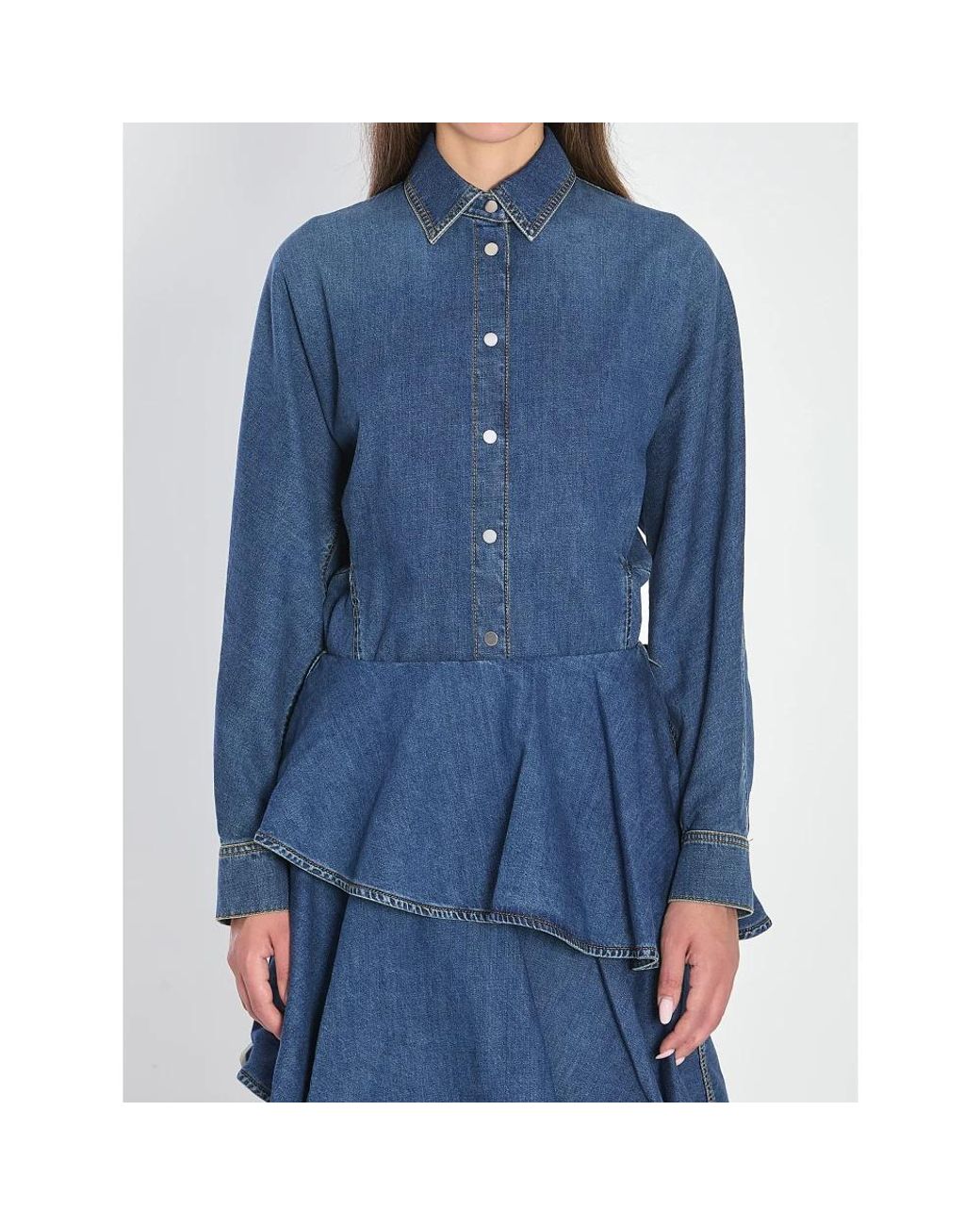Alaïa Blue Shirt Dresses