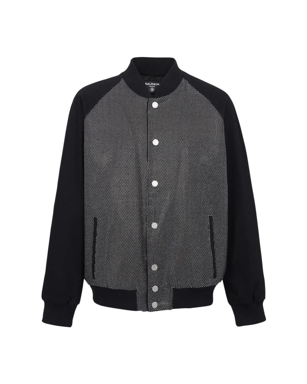 Balmain Black Embellished Bomber Jacket for men