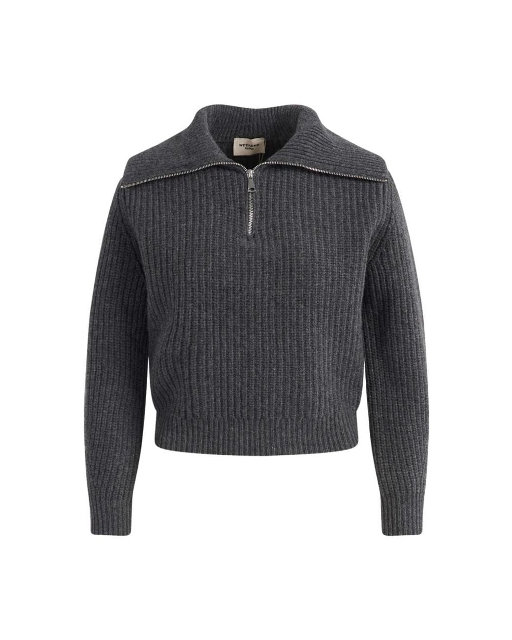 Weekend by Maxmara Gray V-Neck Knitwear