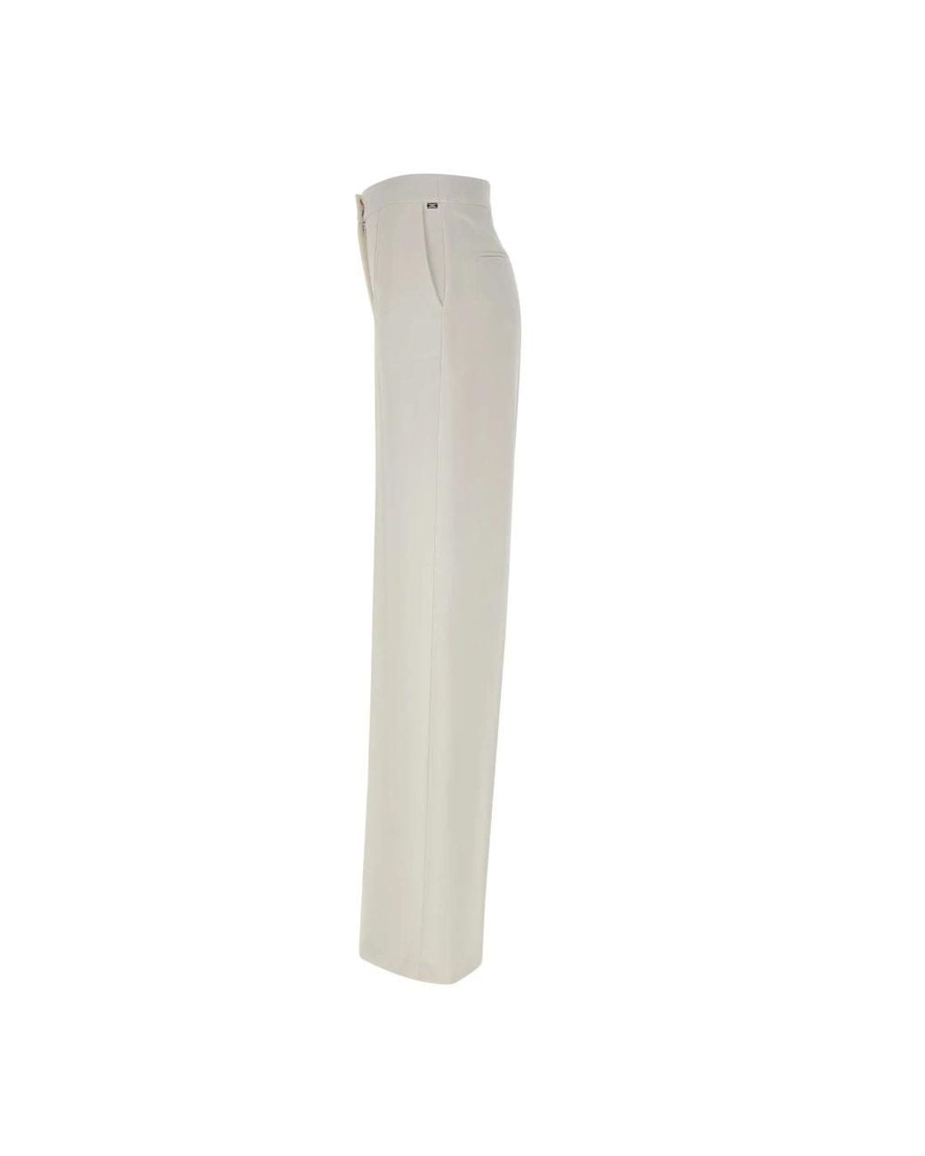Elisabetta Franchi White Wide Trousers