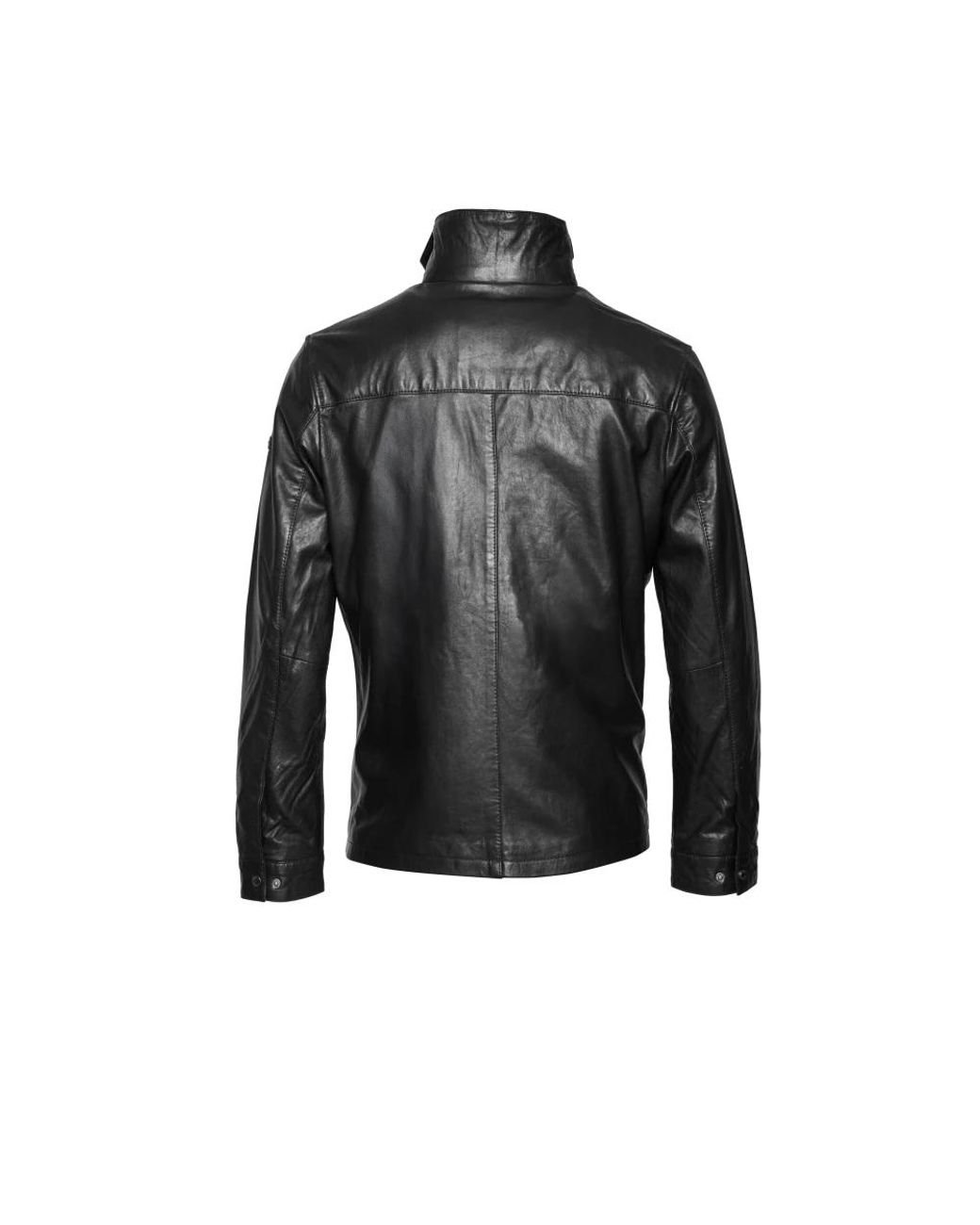 Bugatti Jassen ,Zwart ,Klassieke Leren Jas Met Functionele Details in het Black voor heren