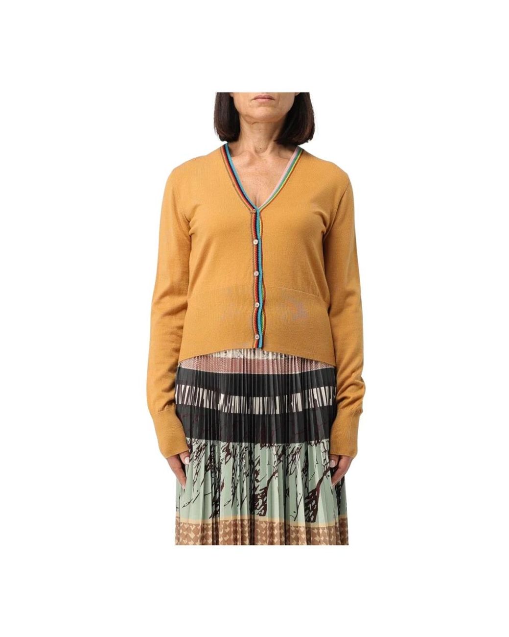 Paul Smith Truien & Vesten ,Geel ,Wol Merino Wool Cardigan in het Yellow
