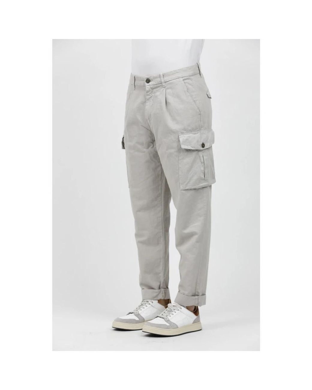 Mason's Gray Straight Trousers for men