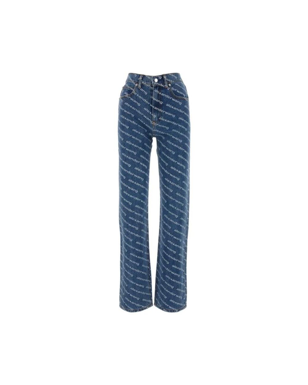 Alexander Wang Jeans ,Blauw ,Denim Stijlvolle Bedrukte Denim Jeans in het Blue