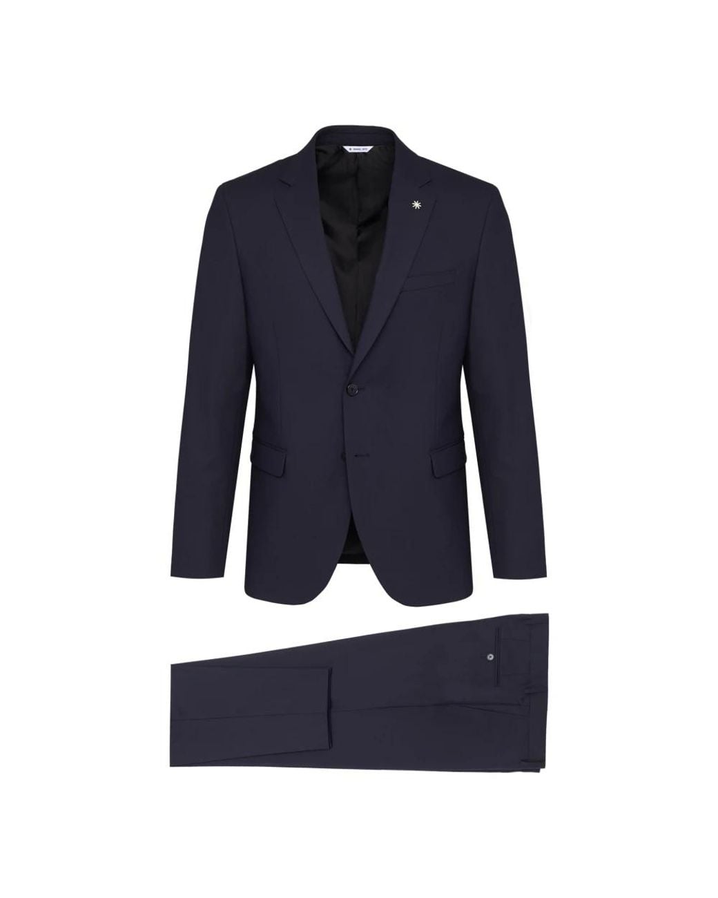 Manuel Ritz Blue Single Breasted Suits for men