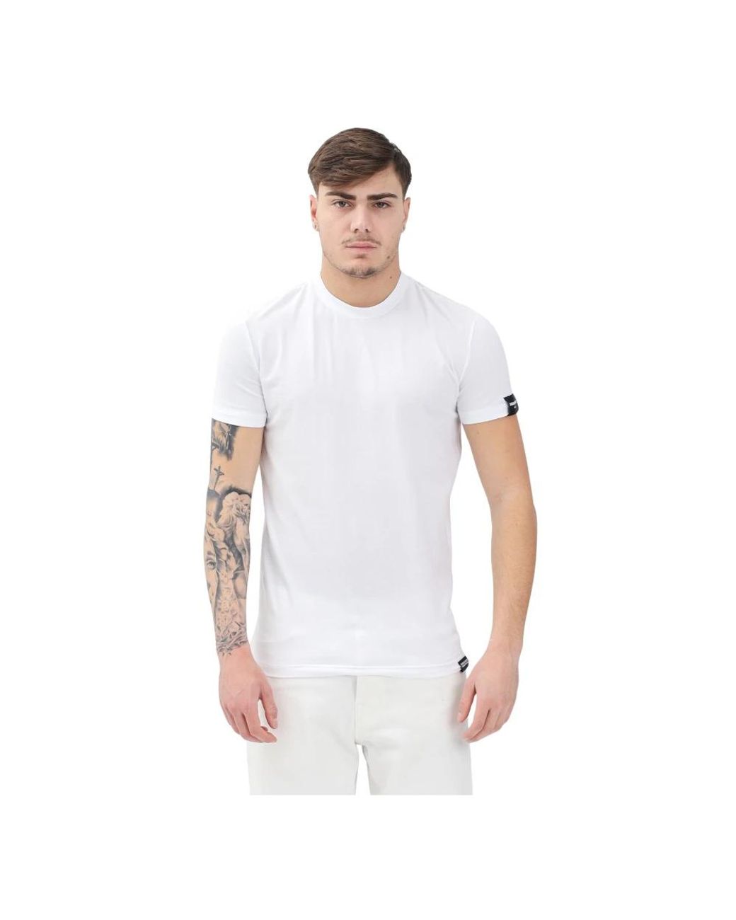 DSquared² Tops ,Wit ,Katoen Wit T-Shirt Met Korte Mouwen Urban Style in het White voor heren