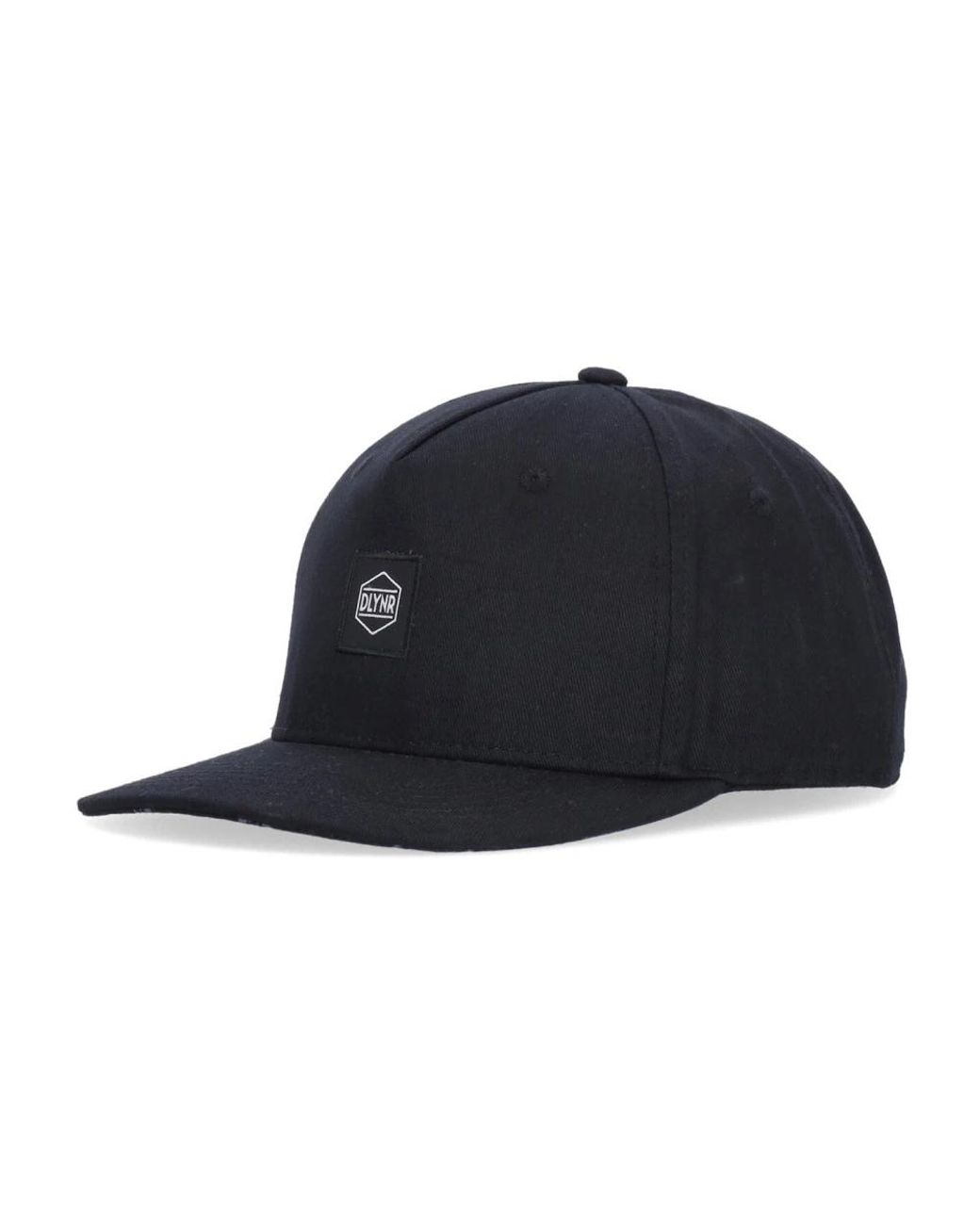 DOLLY NOIRE Accessoires ,Zwart ,Katoen Platte Klep Pet Zwart Katoen Logo in het Blue voor heren