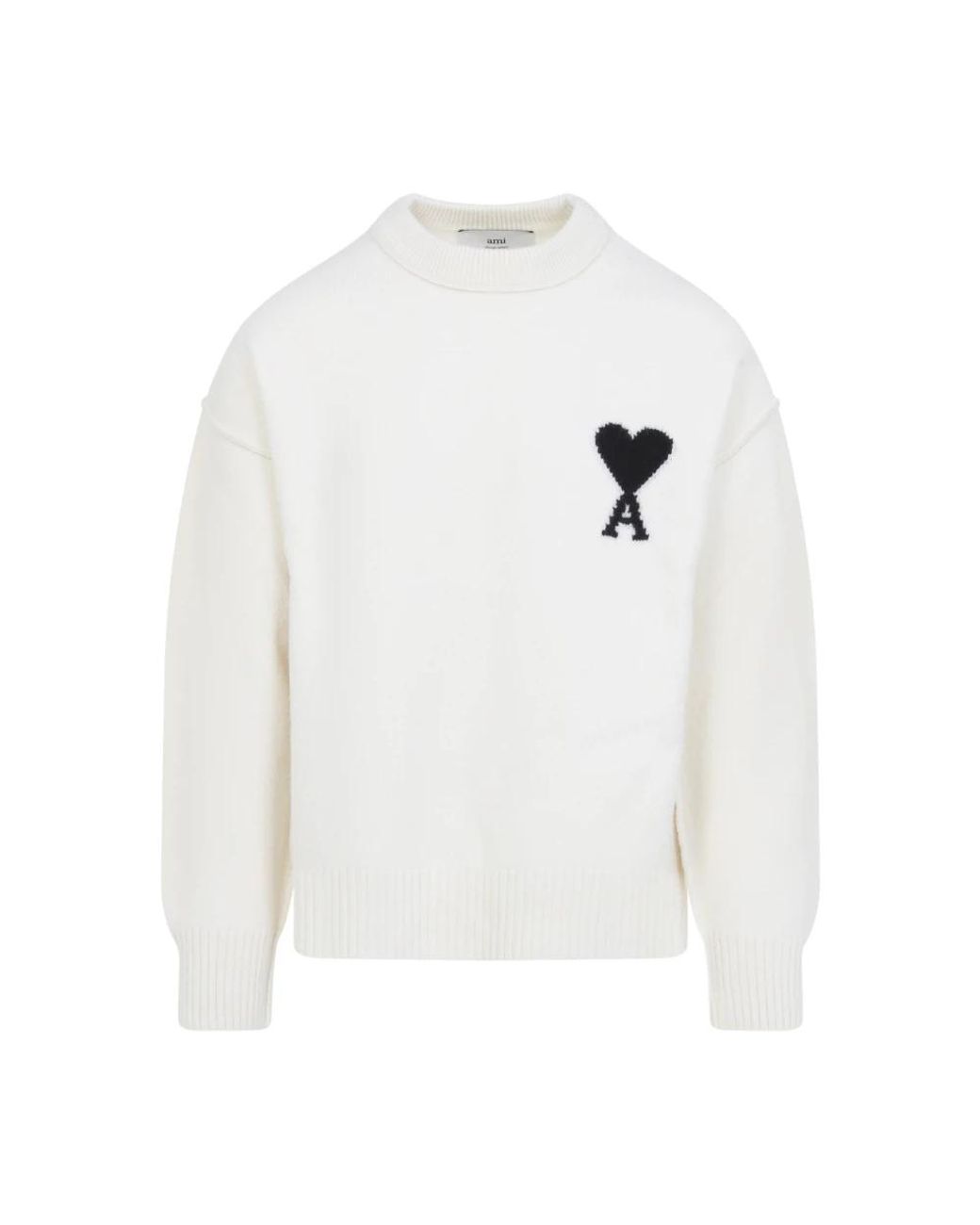 AMI Crewneck Sweater Voor in het White voor heren