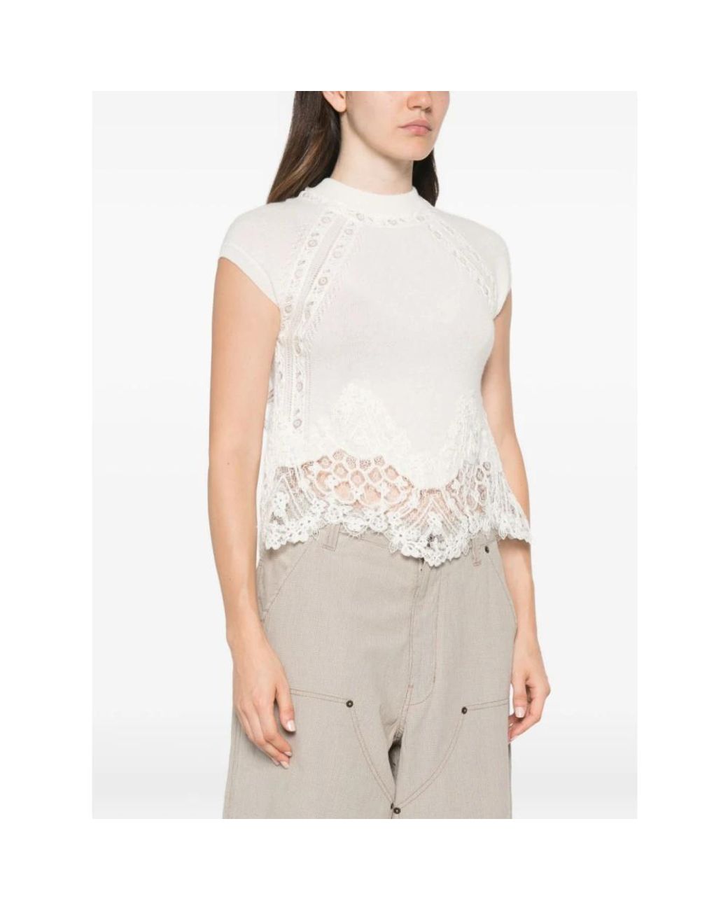 Ermanno Scervino White Sleeveless Tops
