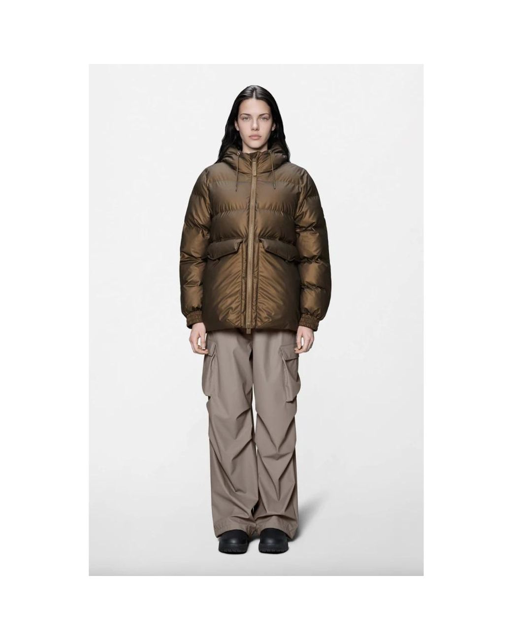 Rains Brown Winter Jackets