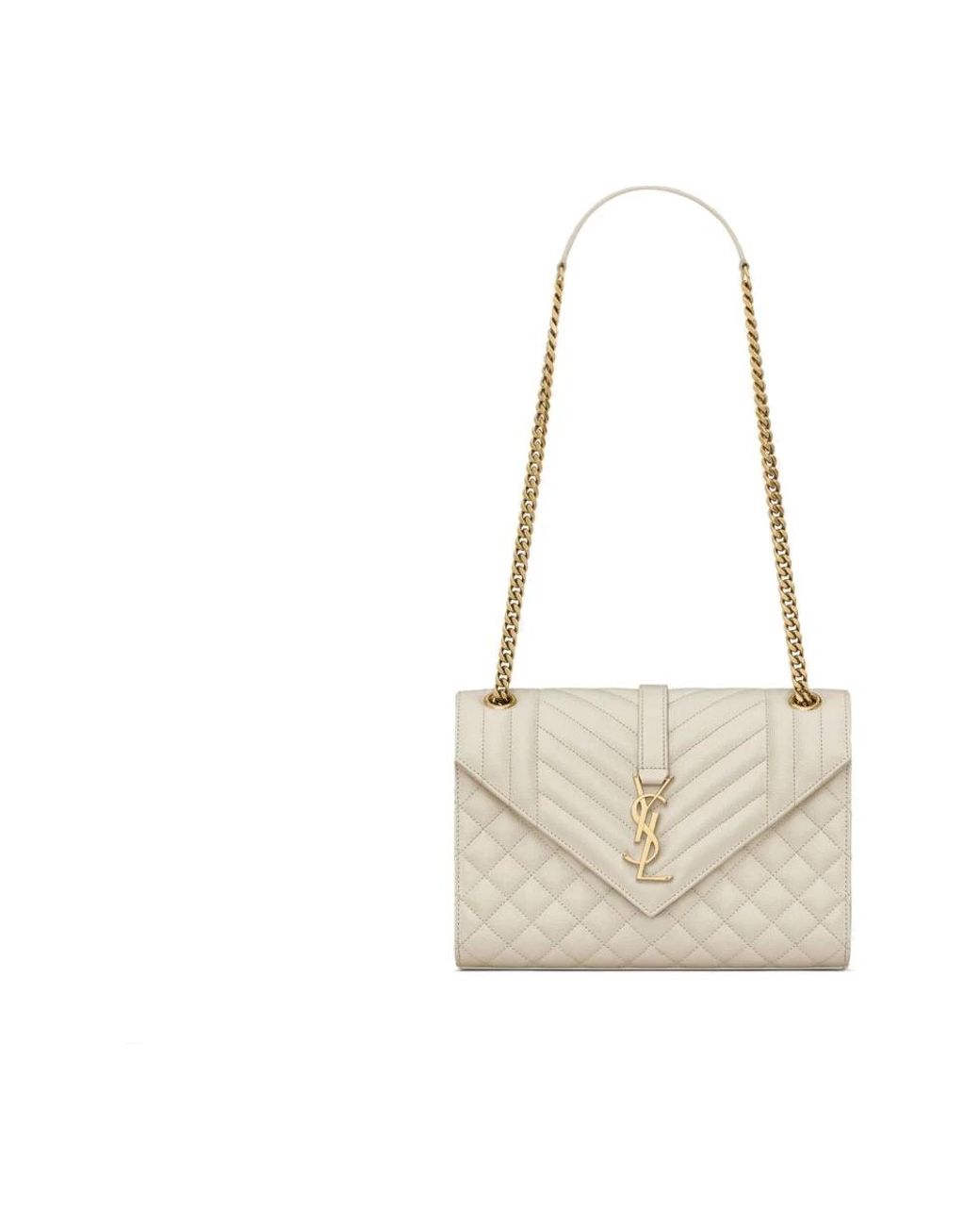 Saint Laurent White Envelope Medium Bag