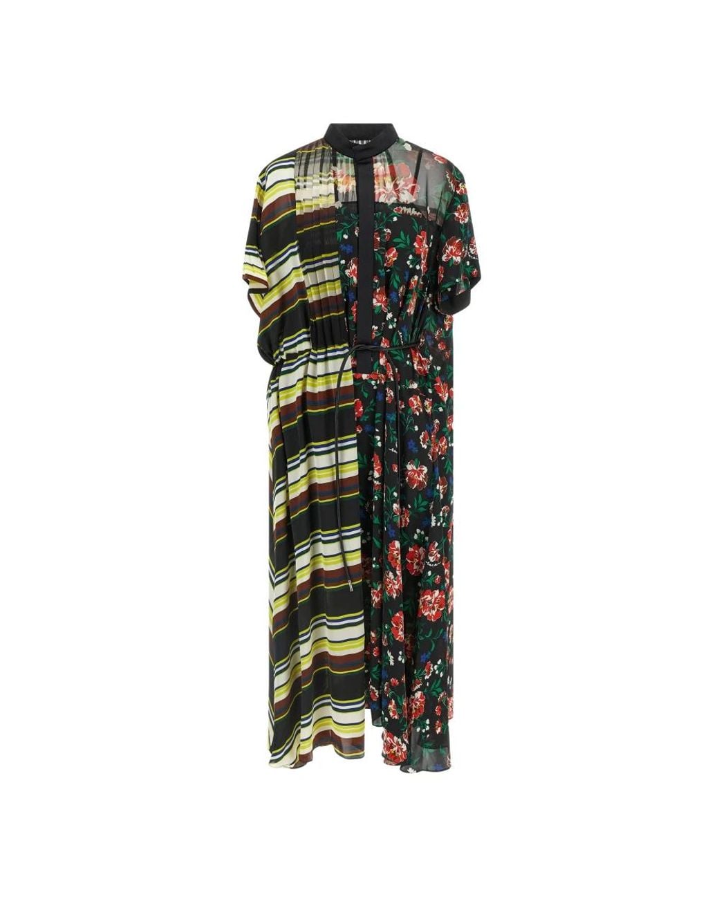 Sacai Green Shirt Dresses