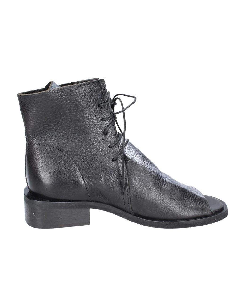 Moma Gray Lace-Up Boots