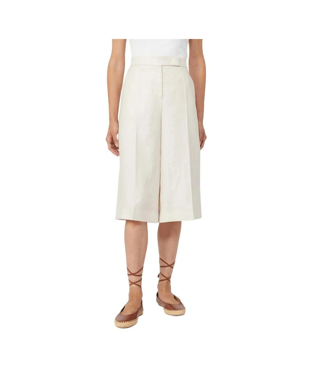 Max Mara Culotte Broeken in het Natural