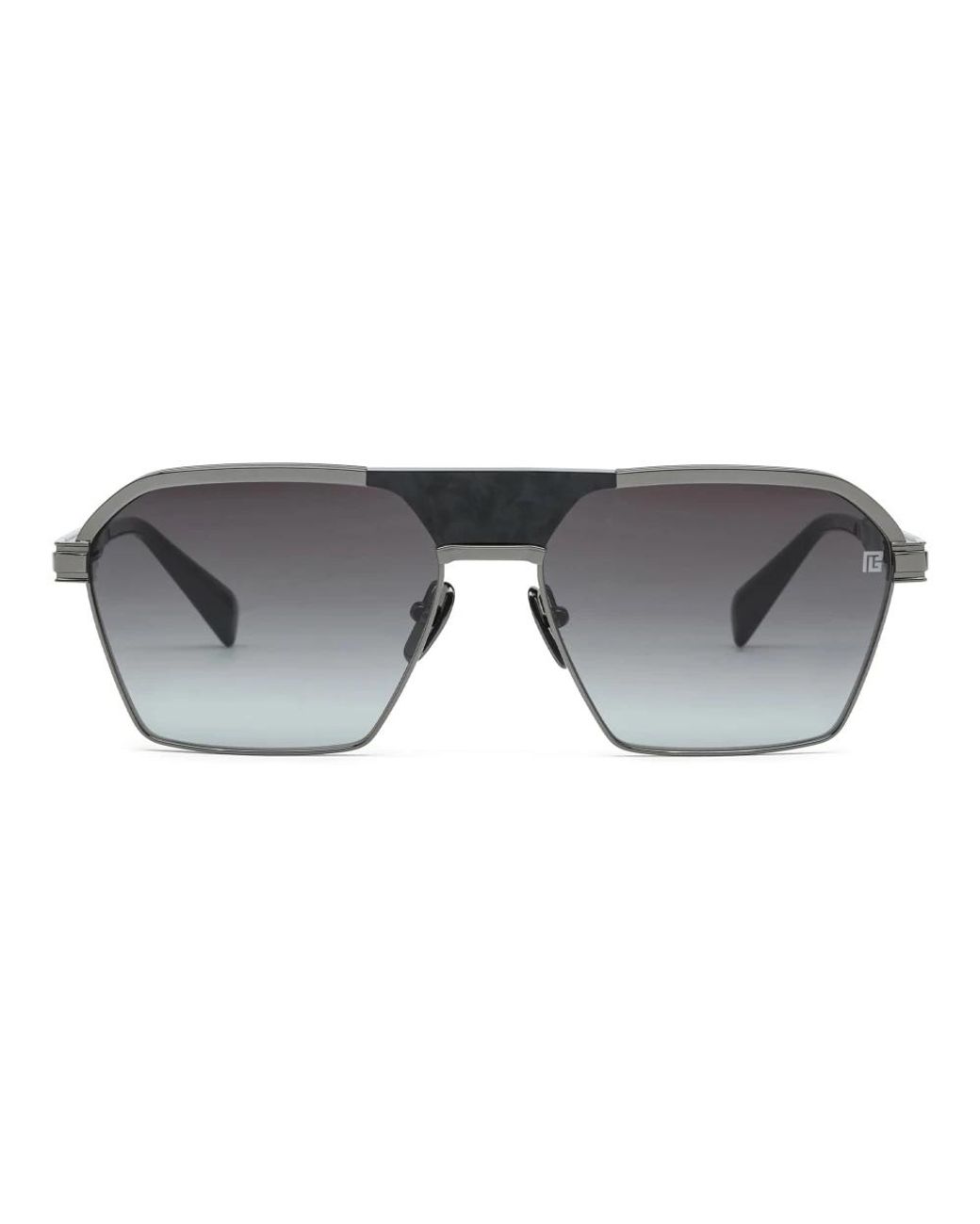 Balmain Accessoires ,Grijs ,Zwarte Rhodium Navigator Zonnebril in het Gray