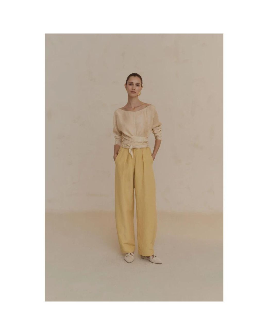Cortana Yellow Tapered Trousers