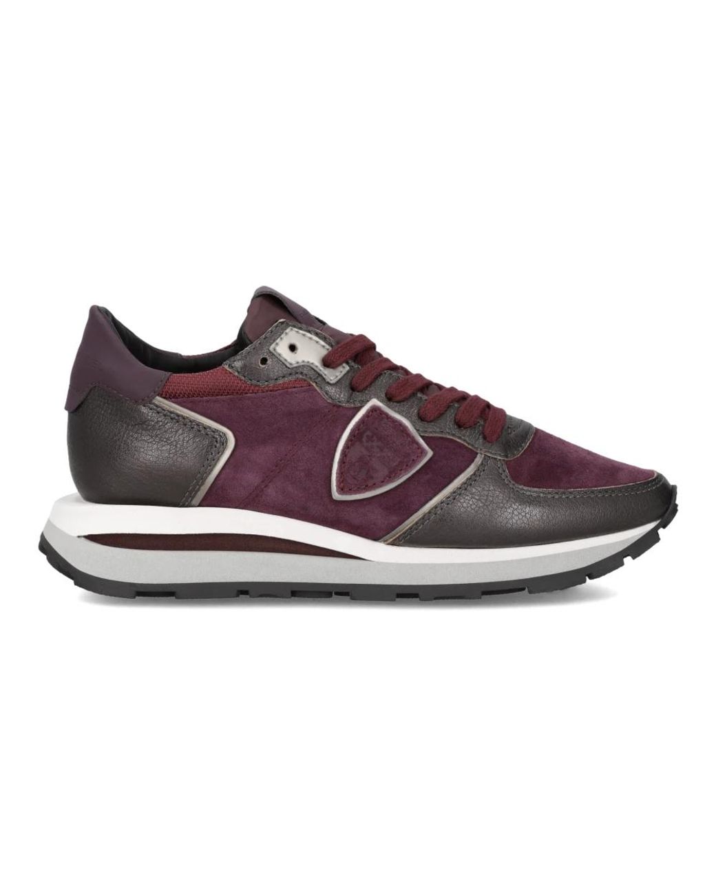 Philippe Model Schoenen ,Veelkleurig ,Leer Sneakers Trpx Haute Running in het Purple