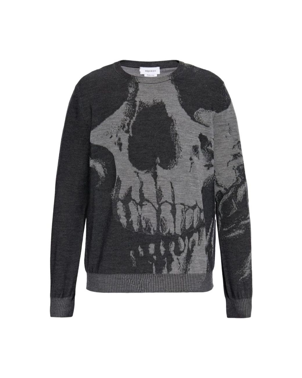 McQueen Gray Round-Neck Knitwear for men