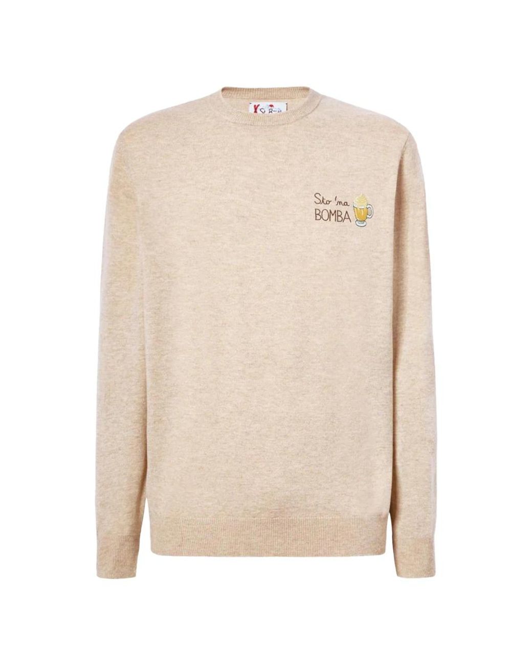 Mc2 Saint Barth Natural Round-Neck Knitwear for men