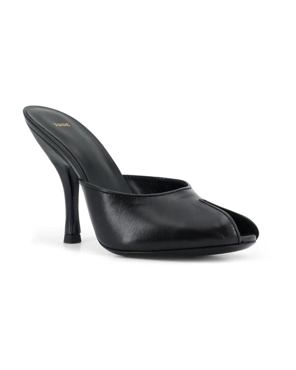 Jude Black Heeled Mules