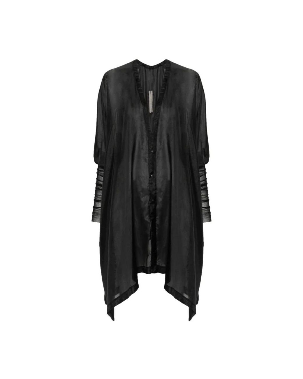 Rick Owens Jassen ,Zwart ,Camicia Zero Shirt Cape Jacket in het Black
